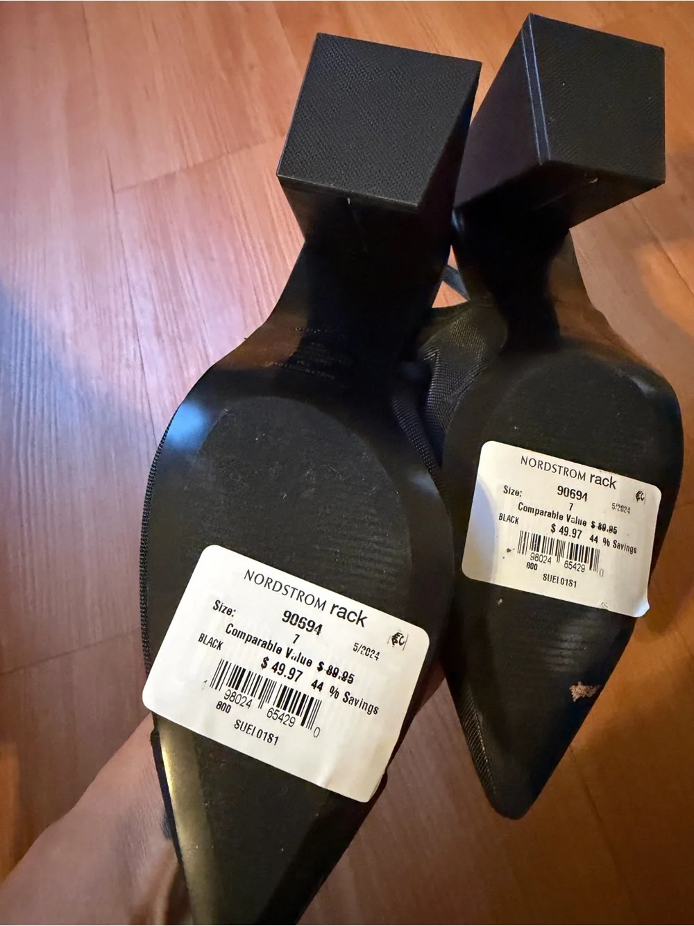 Steve Madden Black Pointed Slingback Flats for Men